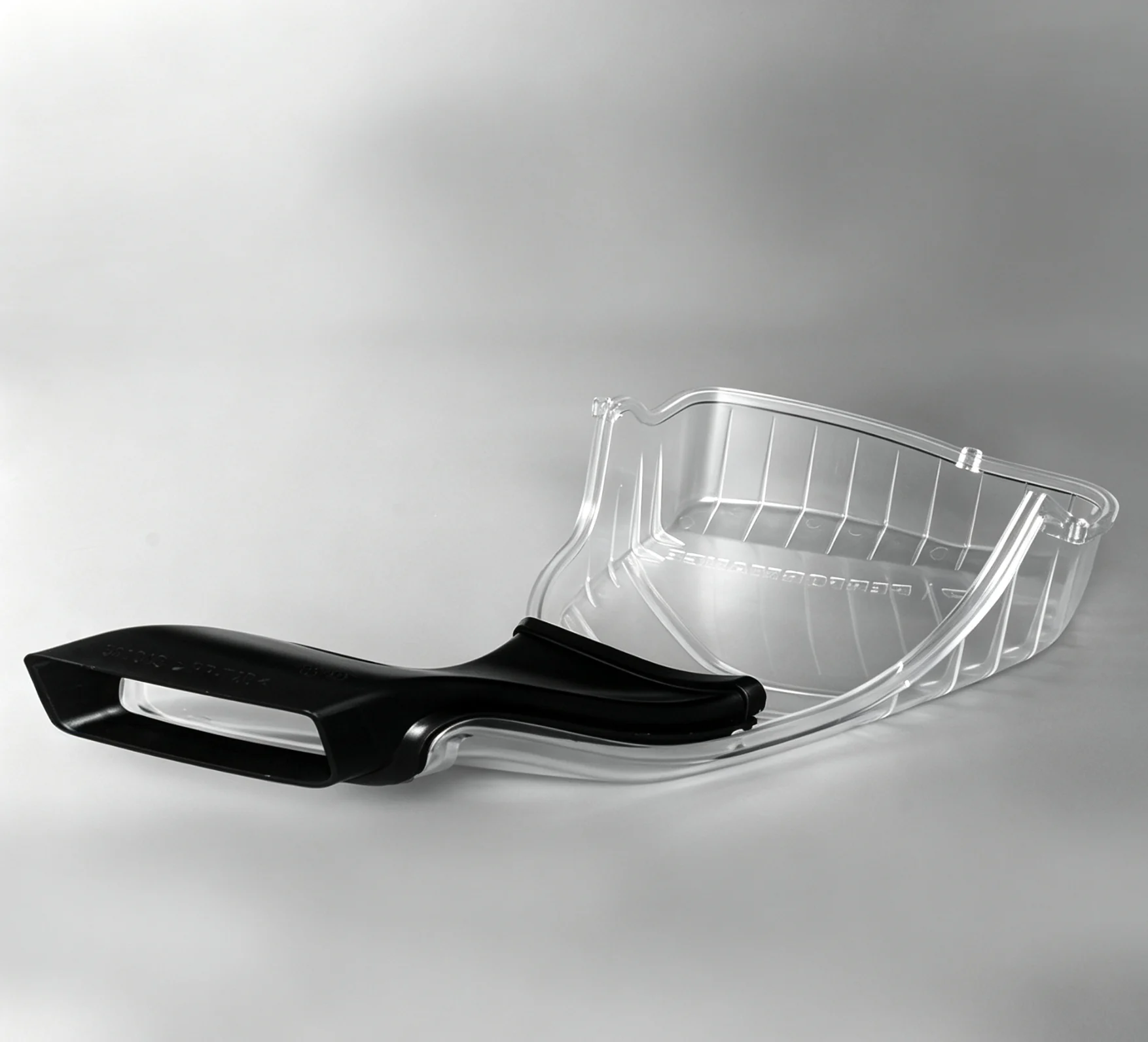 Transparent Plastic Dustpan with Black Handle