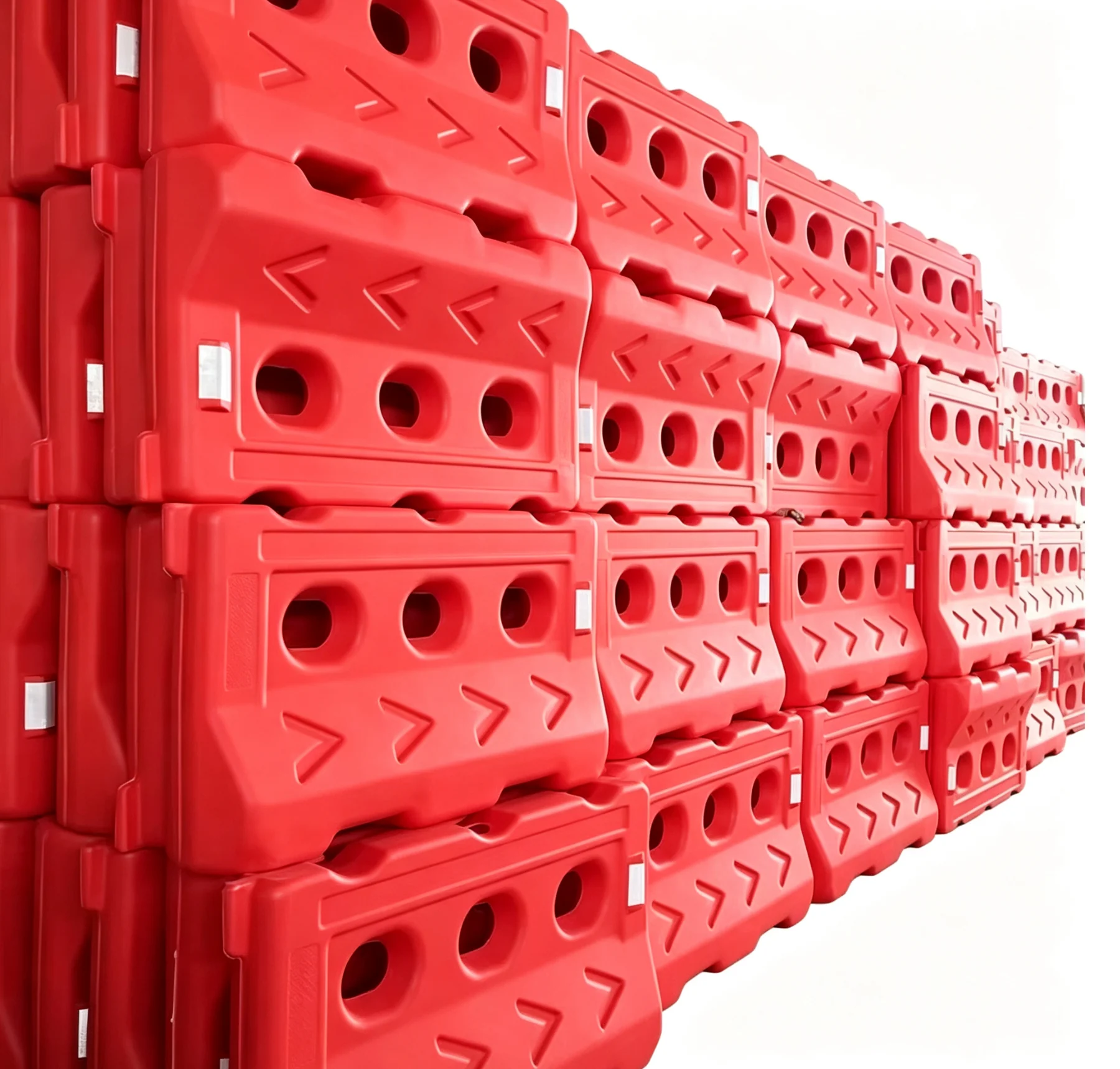 Red Three-Hole Water-Filled Plastic Water Barrier