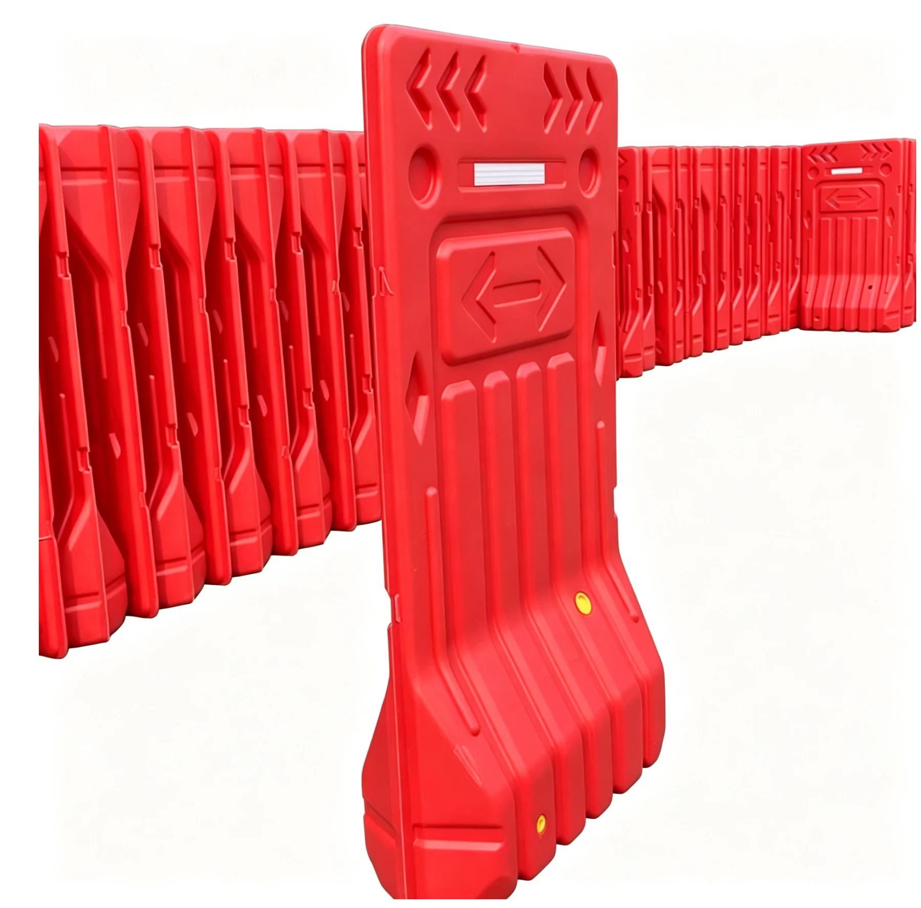 Red Water-Filled Plastic Water Barrier Fence